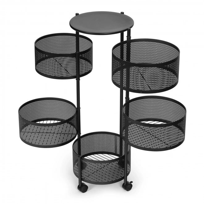Køkkenhyldeorganisator med roterende hylder, 5 niveauer, metal, ModernHome