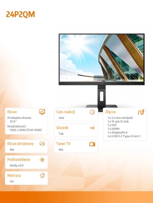 Monitor AOC 24 tommer