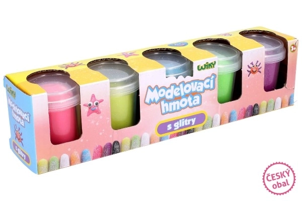 Modelervoks med glitter, 5 x 56g - tjekkisk emballage