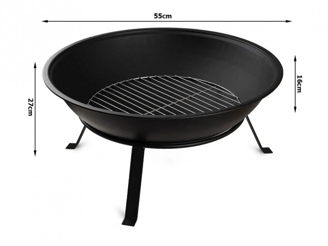 Havebålplads med grill 55 cm