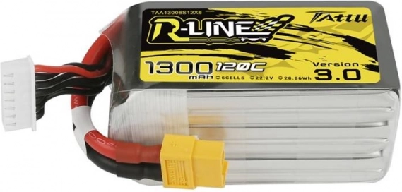 tattu r-line 3.0 lipo batteri 1300 mah 22,2 v 120c 6s xt60