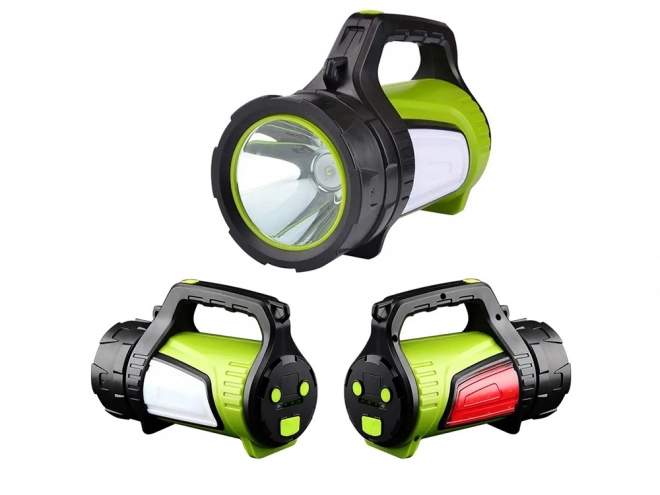 Genopladelig LED lommelygte med powerbank til camping