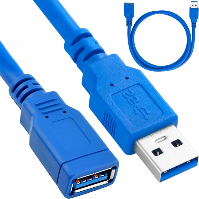 Skærmet USB 3.0 forlængerledning, 1,5 m (USB‑A han til USB‑A hun)