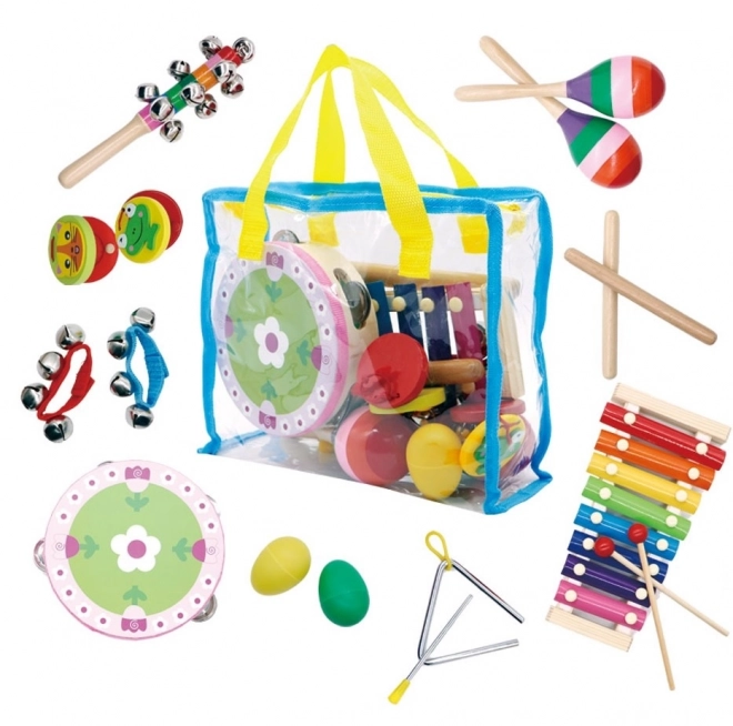 Musiksæt 14 instrumenter + taske Ecotoys
