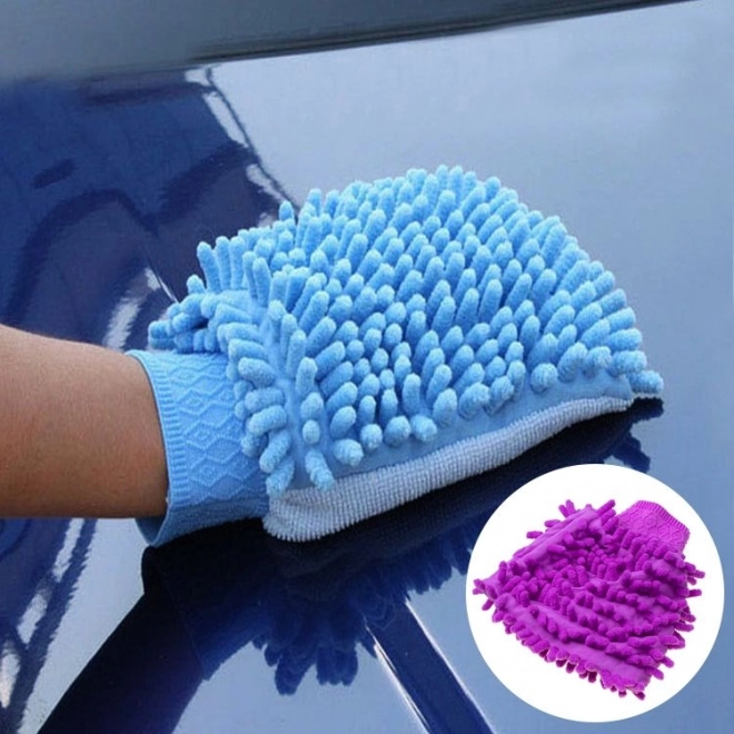 Bilvask handske af mikrofiber - lilla