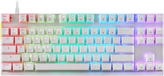 mekanisk gaming-tastatur Motospeed K82 RGB uden numerisk blok – hvid