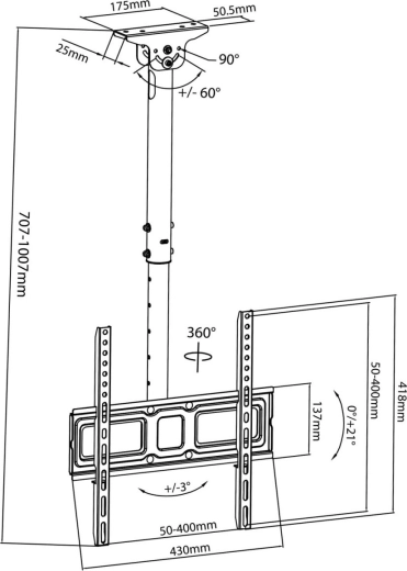 Justerbar hældning og rotation