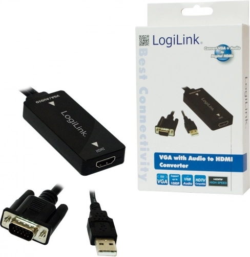 VGA til HDMI-konverter med lyd
