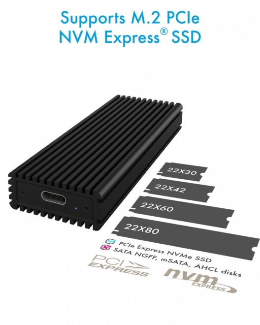Ekstern boks ICY BOX til PCIe NVMe M.2 med USB-C