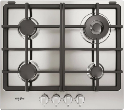 Whirlpool gaskogeplade 60 cm med 4 brændere og støbejernsriste