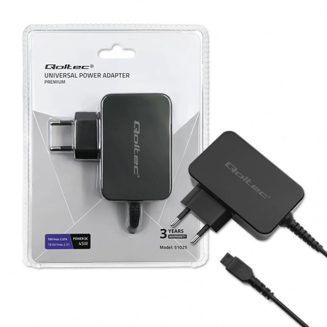 Universal strømforsyningsadapter 45W med 8 stik