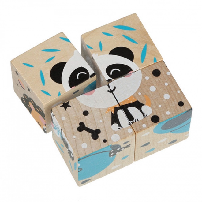 CUBIKA 15429 Glade dyr - 4 puslespilsblokke