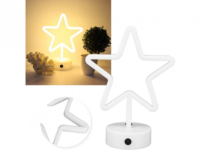 Neonstjerne LED lampe med USB