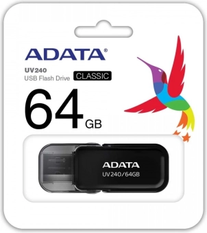 Flashdrev ADATA UV240 64 GB USB 2.0 sort