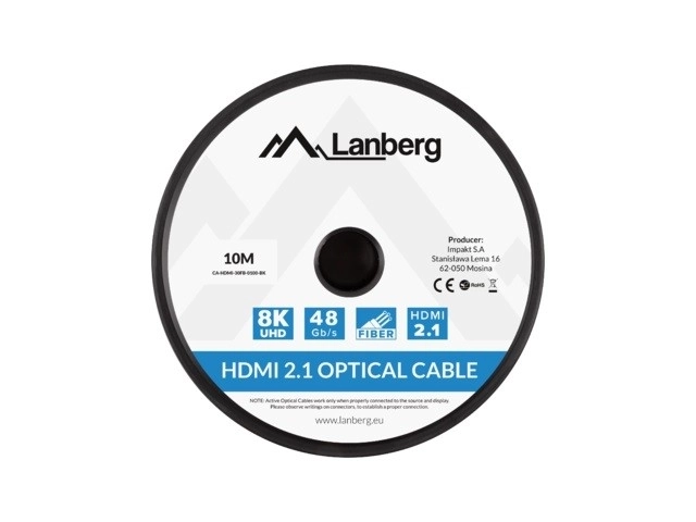 HDMI kabel M/M v2. 10M 8k optisk AOC