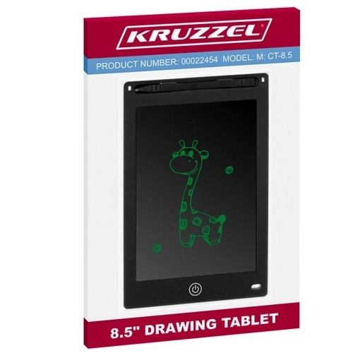 Tegnetablet 8,5" sort KRUZZEL 22454