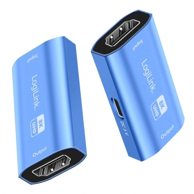 Repeater HDMI 8K/60HZ HDCP2.3, blå aluminium