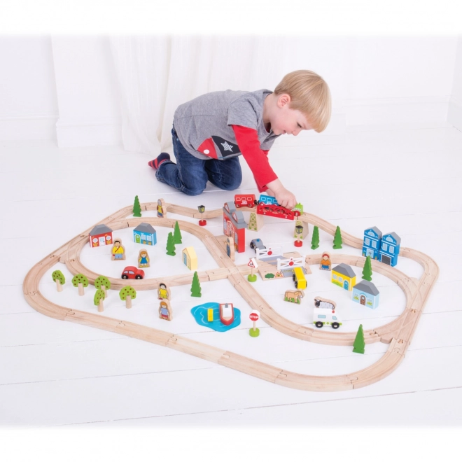 Bigjigs Rail Træjernbane by og landsby 101 dele