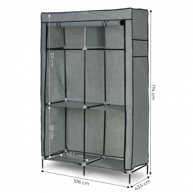 Tekstil-garderobe - stor tekstil-garderobe med hylder til tøj og sko