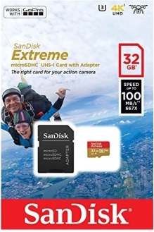 SanDisk Extreme 32GB microSDHC-kort til 4K og Full HD
