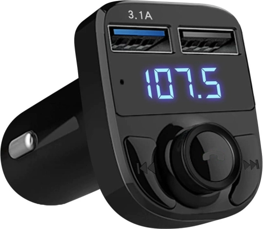 FM Bluetooth biltransmitter og oplader 2x USB