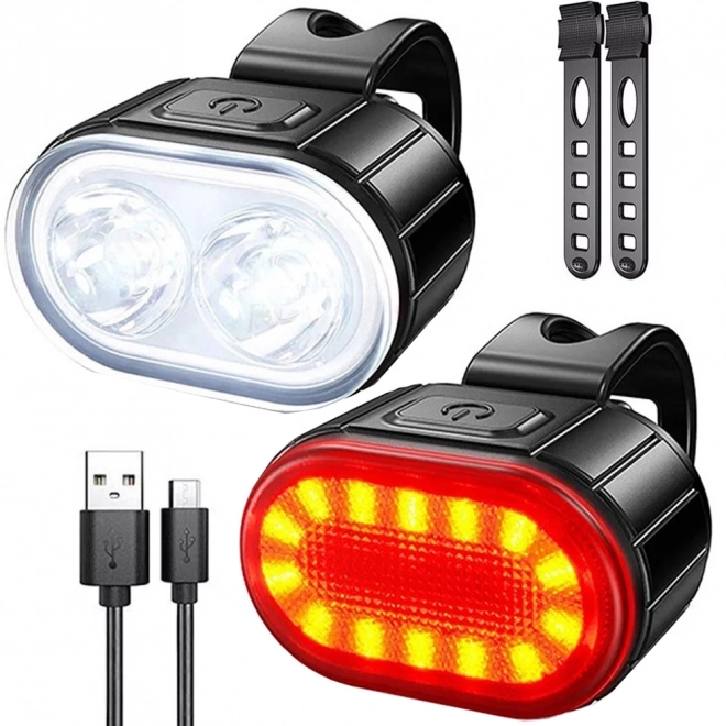 Genopladelige LED-lygter til cykel med USB