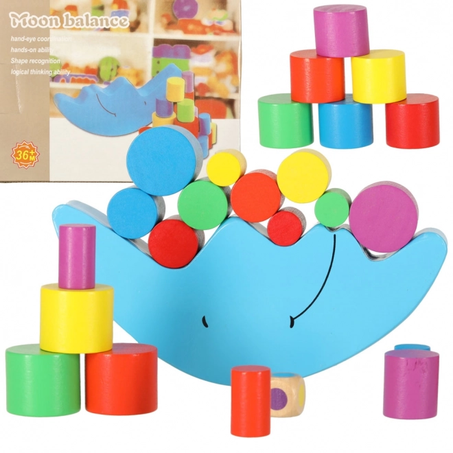 Montessori træ balance spil - Måne