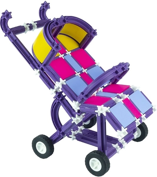 Byggesæt SEVA FAMILIE Barnevogn plast 293 dele i kassen 35x33x5cm 4+