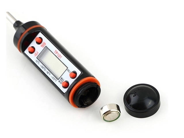 Digitalt køkkentermometer med LCD-display og rustfri stålføler