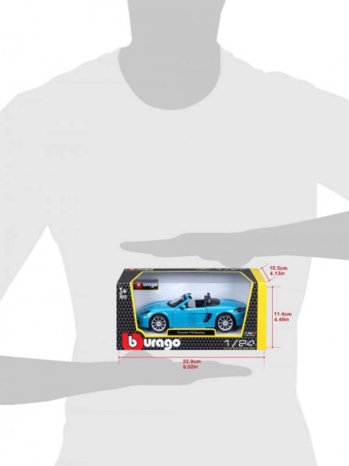 Bburago 1:24 Porsche 718 Boxster Blå