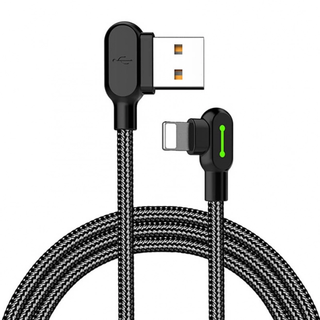 Vinklet USB Lightning-kabel Mcdodo CA-4674 LED, 0,5 m (sort)