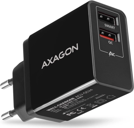 ACU-QS24 Hurtig dobbeltport USB-oplader 24W
