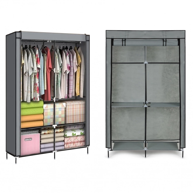 Tekstil-garderobe - stor tekstil-garderobe med hylder til tøj og sko