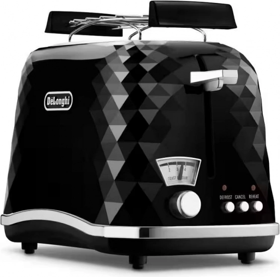 Stilfuld sort brødrister DeLonghi Brillante