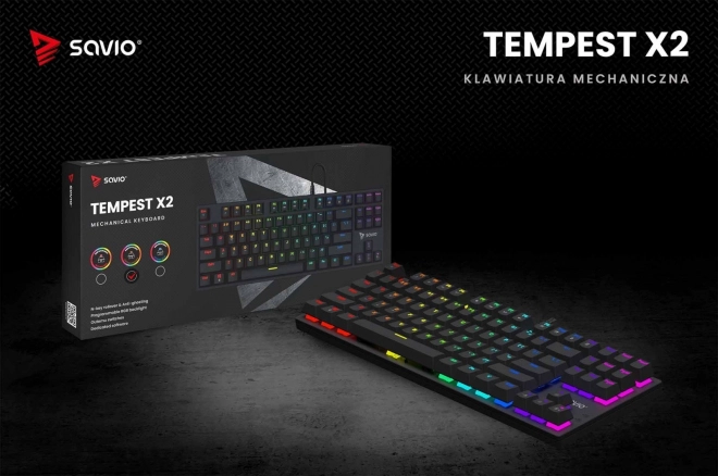 Mekanisk tastatur Savio Tempest X2 RGB Outemu Brown