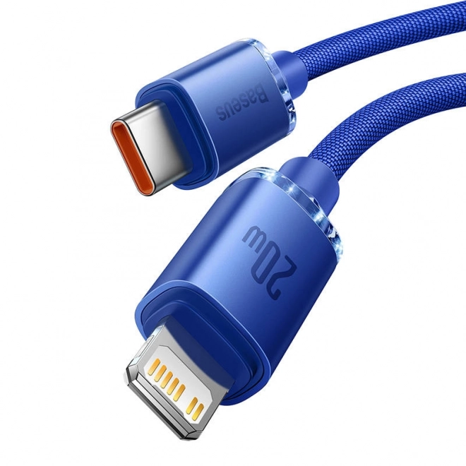 Baseus Crystal Shine kabel USB-C til Lightning 20W PD 2m blå