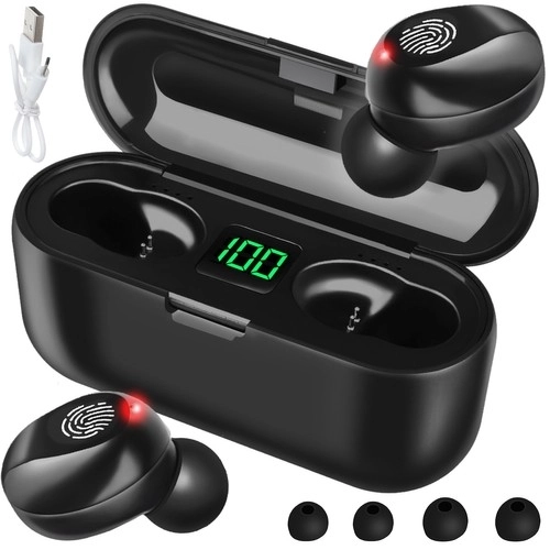 Bluetooth trådløse høretelefoner - sort + powerbank