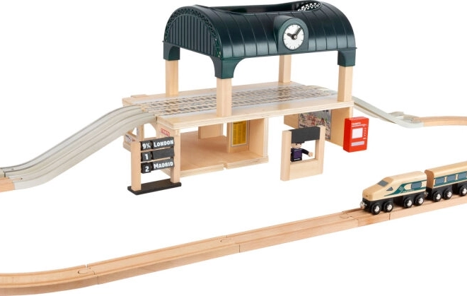 To-etagers station med åbent tag