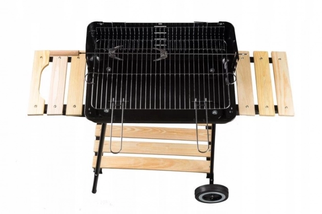 Havegrill på trækul med justerbare hylder og 2 bærbare riste