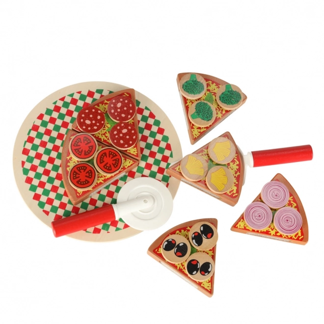 Træsæt Legetøjs Pizza med Tilbehør