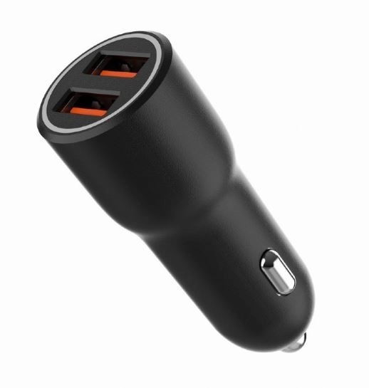 Biloplader 2xUSB-A QC3.0 36W sort