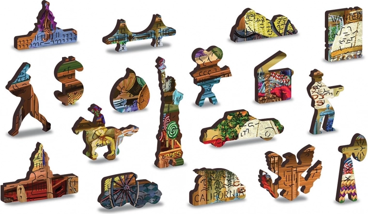 Unikt formede brikker med laserdetaljer