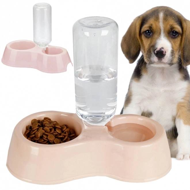 Dobbelt skål med vanddispenser til hunde og katte