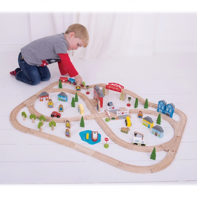 Bigjigs Rail Træjernbane by og landsby 101 dele