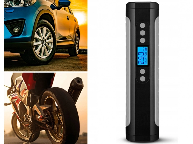 Batteridrevet bærbart kompressor pumpe med LCD-skærm