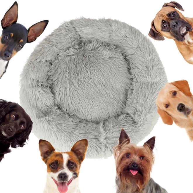 Blød hunde- og kattekurv 60 cm lysegrå
