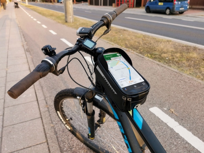 Vandtæt cykeltaske til styr med telefonholder