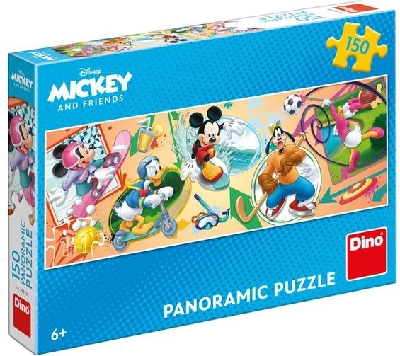 Farverig sportsscene med MICKEY og venner