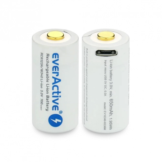 Genopladeligt batteri EverActive 16340 700 mAh med micro USB