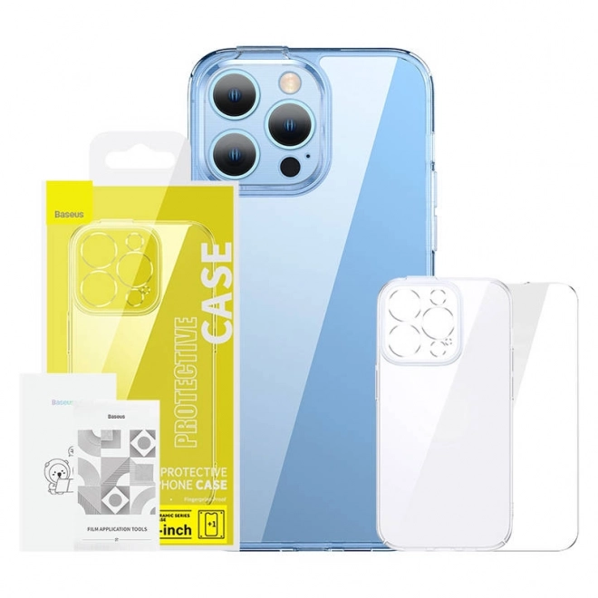 gennemsigtigt cover og hærdet glas til iPhone 14 Plus Baseus SuperCeramic